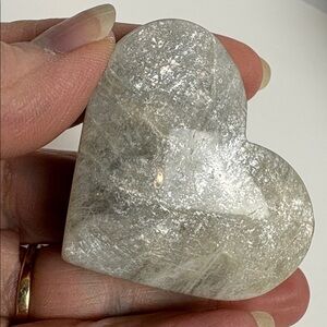 Iridescent Moonstone Heart-Shaped Stone Flash
